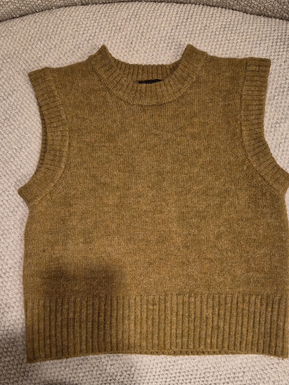 Kid's Sleeveless Knit Sweater Vest - Olive Brown